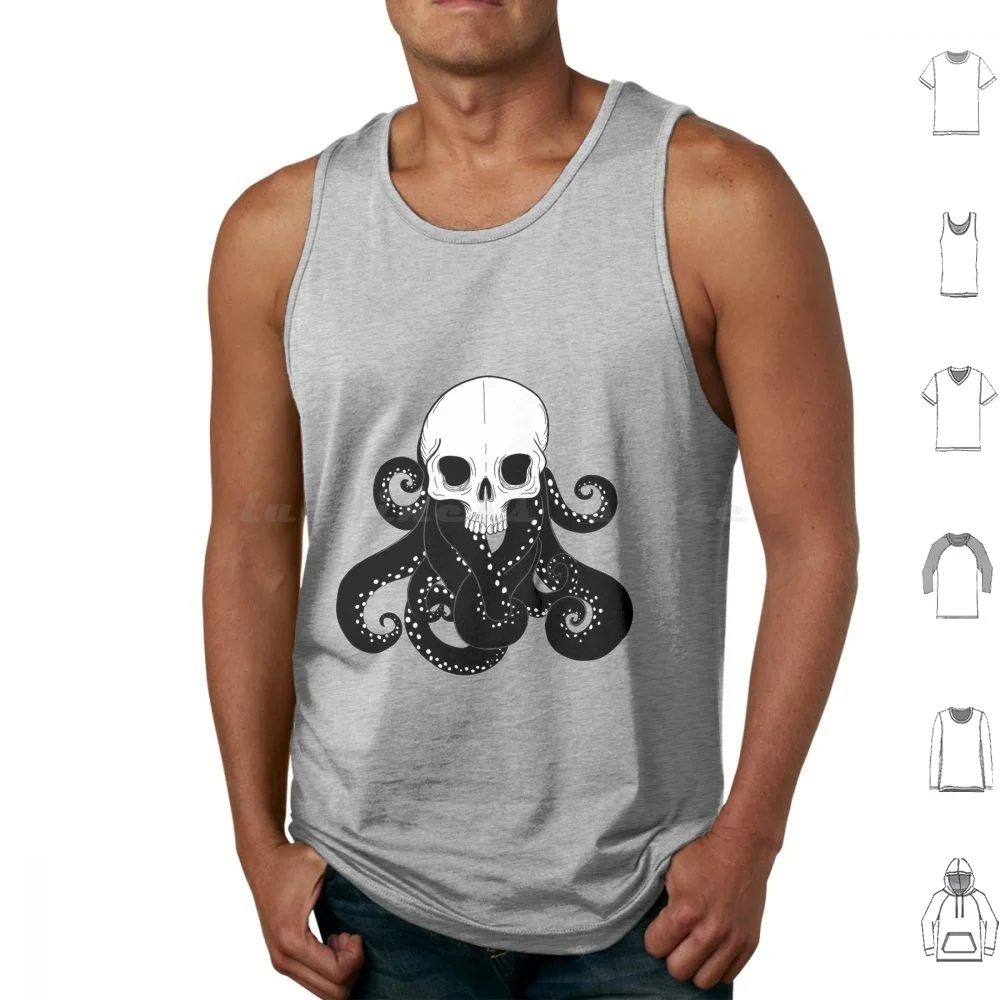 Octo Skull Tank Tops Print Cotton Cthulhu Call Of Cthulhu Hp Horror Cthulu Necronomicon Octopus Innsmouth Cthulhu