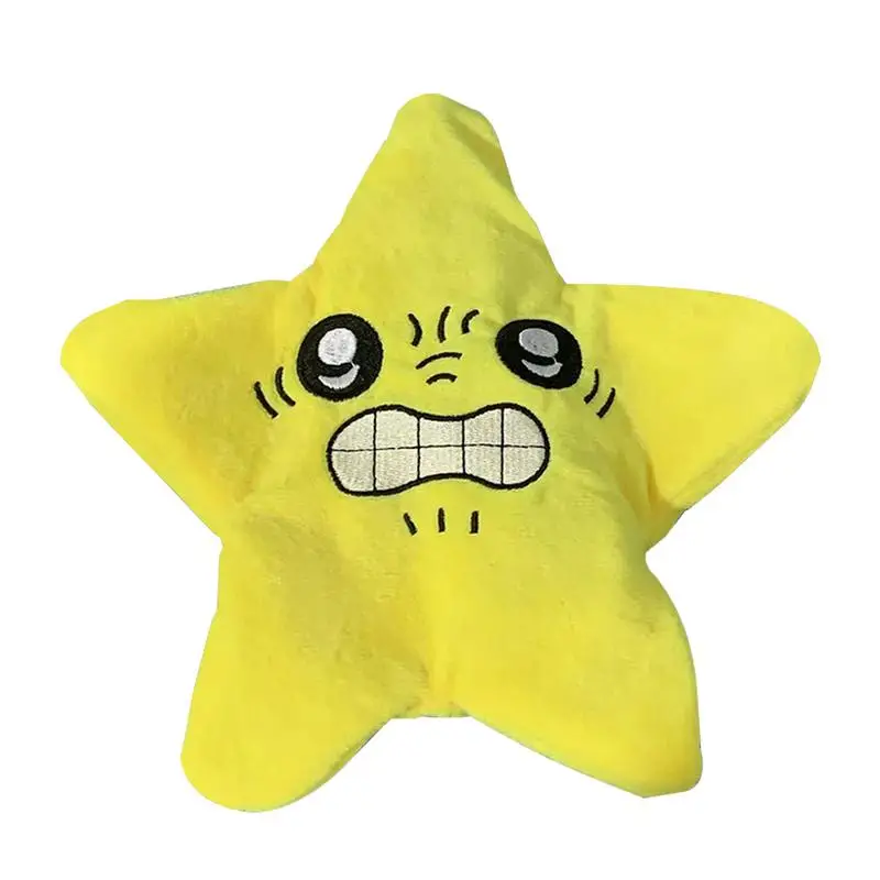 Angry Moving Jumping Stars Plush Toy 20cm movable Flowing Stars Plush doll Funny Bag Pendant Light Up dolls for Kids Adult Gifts