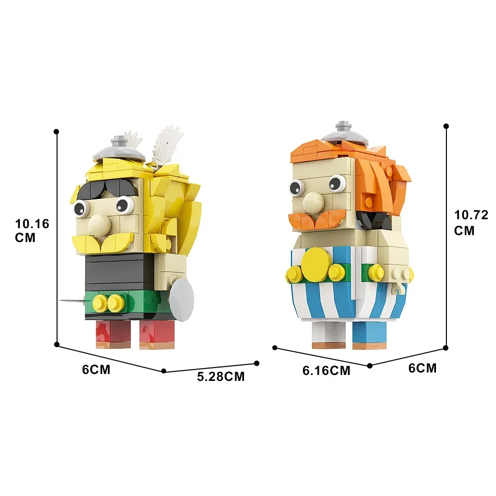 Gobricks MOC Anime Action Figures Asterixs and Obelixs Brickheadz Comic Character Doll Building Blocks Education Toys For Gift