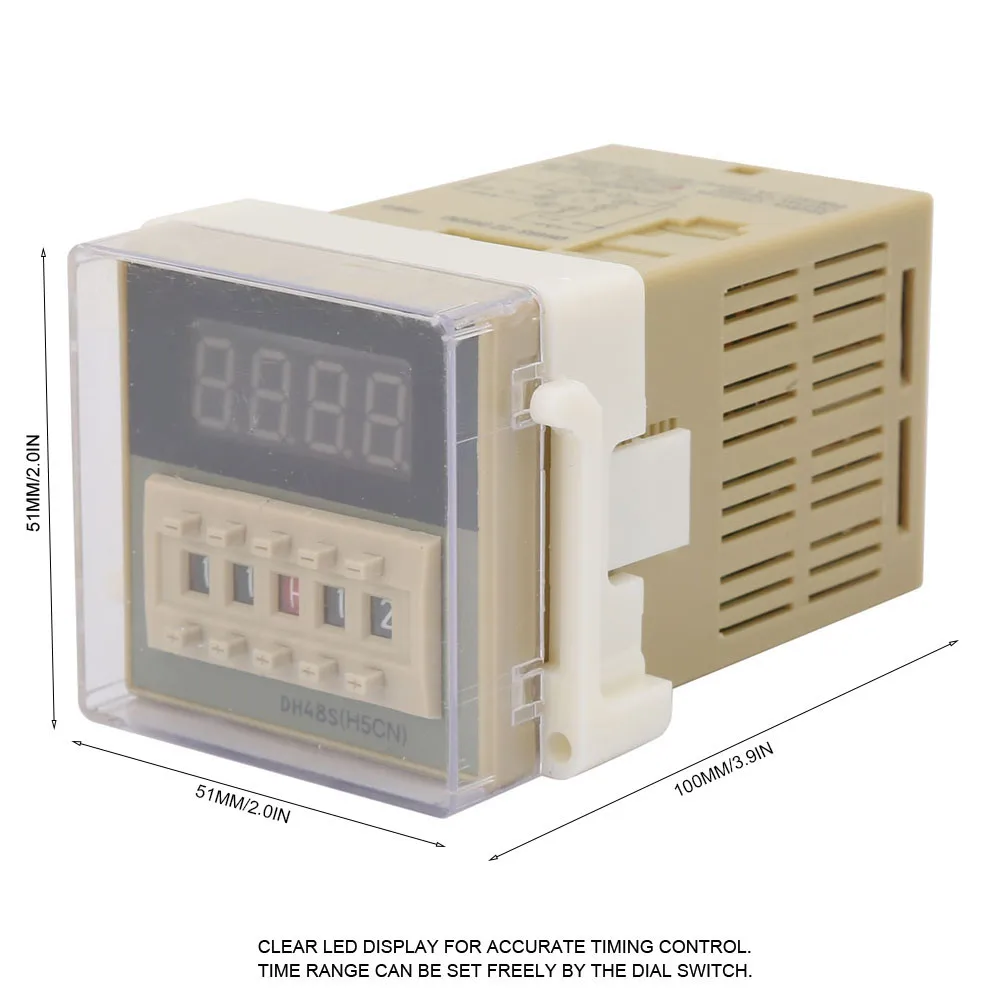 Digital Time Relay Double Time Delay Relay O111ROM DH48S‑2Z LCD Display  Delay Relay 8 Pins 0.01S‑9999H Time Relay