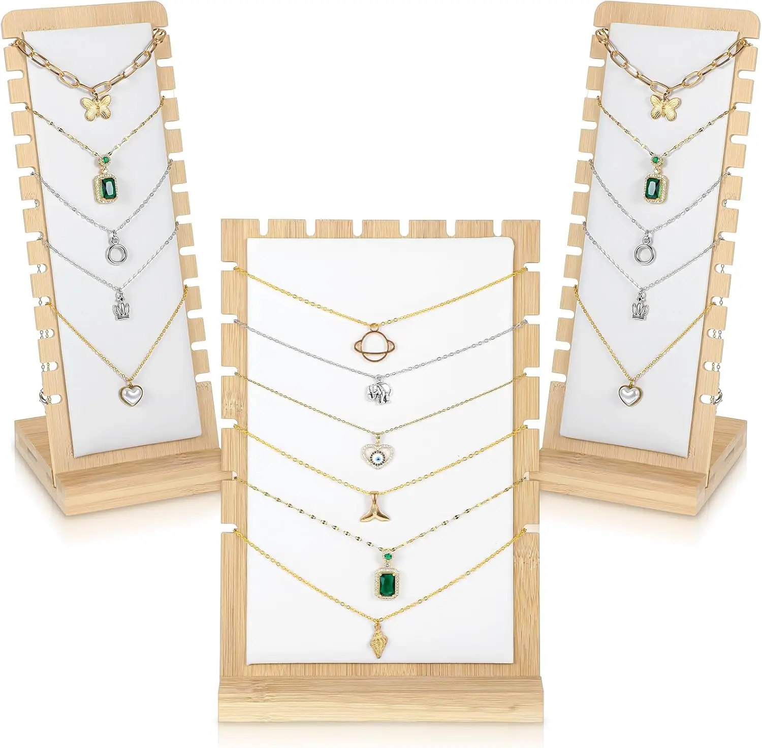 

Набор из 3 предметов, деревянное ожерелье, держатель для ювелирных изделий, подставка для хранения для продажи, дома, комода, продавцов, бутика, женской столешницы