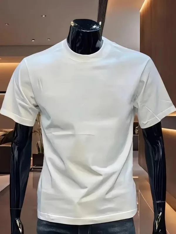 

Модная футболка из ледяного шелка для мужчин, лето 2025, новая, тонкая, эластичная, облегающая, спортивная, из сороны, дышащая, легкая