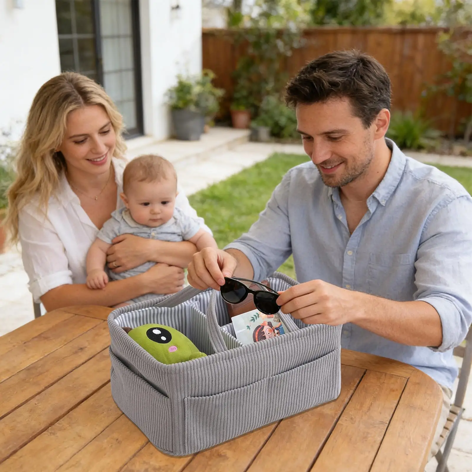 

Портативная корзина-органайзер для подгузников из вельвета, большая сумка-тоут для детских принадлежностей, сумка для салфеток и бутылочек для молока, для мальчиков и девочек, для дома