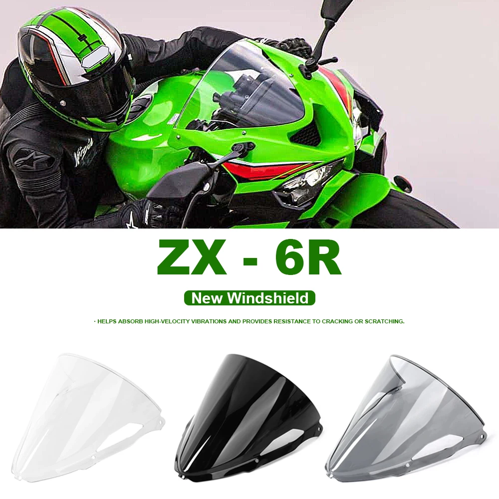 

For ZX6R New Motorcycle Accessories Windscreen Windshield Wind Deflectors Shield Protector For Kawasaki ZX6R ZX-6R ZX 6R 2024 ﻿