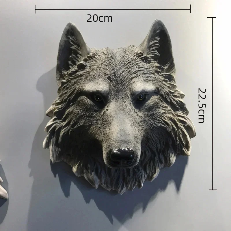 

Американский настенный декор в виде головы животного: ретро-подвеска 3D-имитация Лев/Волк, вдохновляющий декор для бара и дома, изделие из смолы