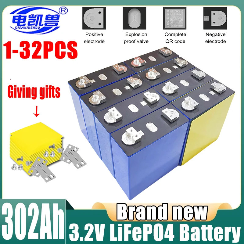 

2024 New 3.2V 302Ah 1-32PCS A-grade DIY 12V 24V 36V 48V LiFePO4 battery electric scooter RV lithium iron phosphate solar storage