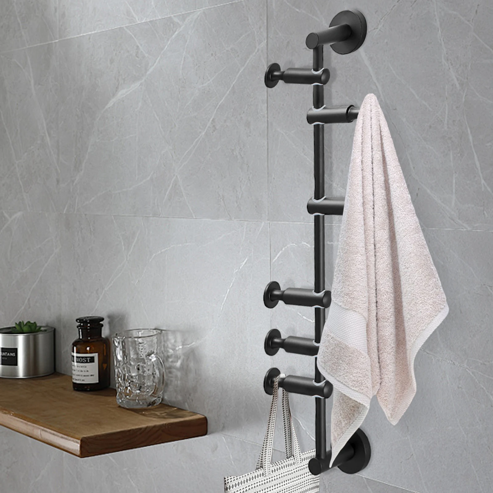 

Современная настенная вешалка для одежды с 6 латунными крючками — компактный органайзер для одежды для прихожей, спальни (длина 23,6 дюйма, вмещает 44 фунта)