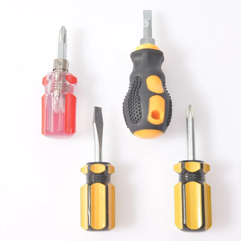 Mini Turnip Head Screwdriver Magnetic Dual-purpose Slotted Cross Plum Flat Mouth Ultra-short Small Modified Cone Screwdriver