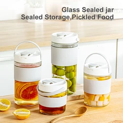 Airtight Glassware Pickle Glass Jar Kitchen Sealed Organizer Glass Tank Heat-Resistant Premium Seal Storage Container Sugar Bowl