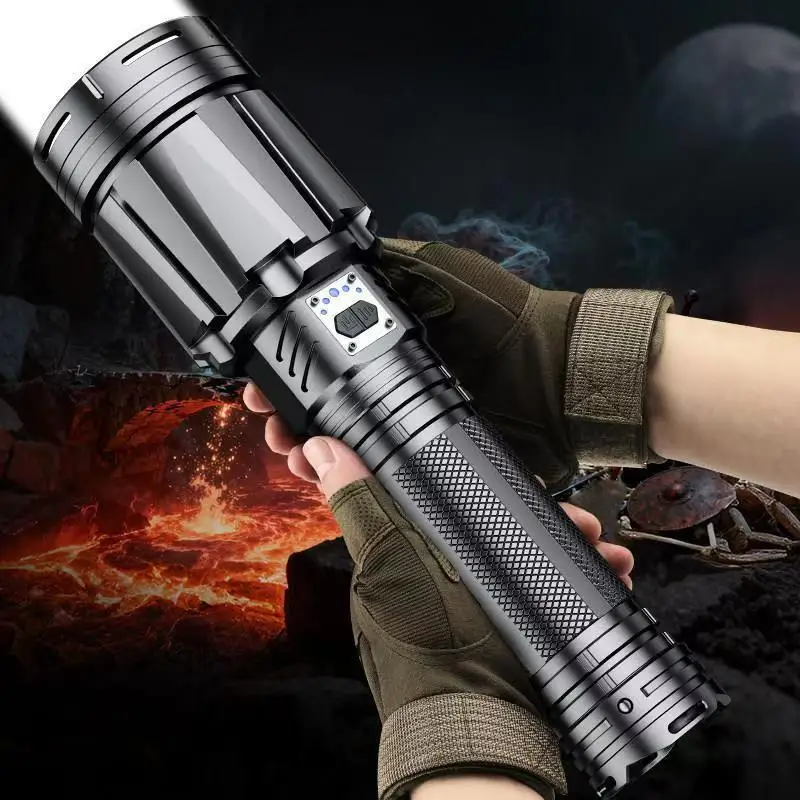 Most Powerful High Power Led flashlight Use XHP360 Rechargeable Led Strong light Torch Zoom Outdoor Tactical Lantern for Hunting