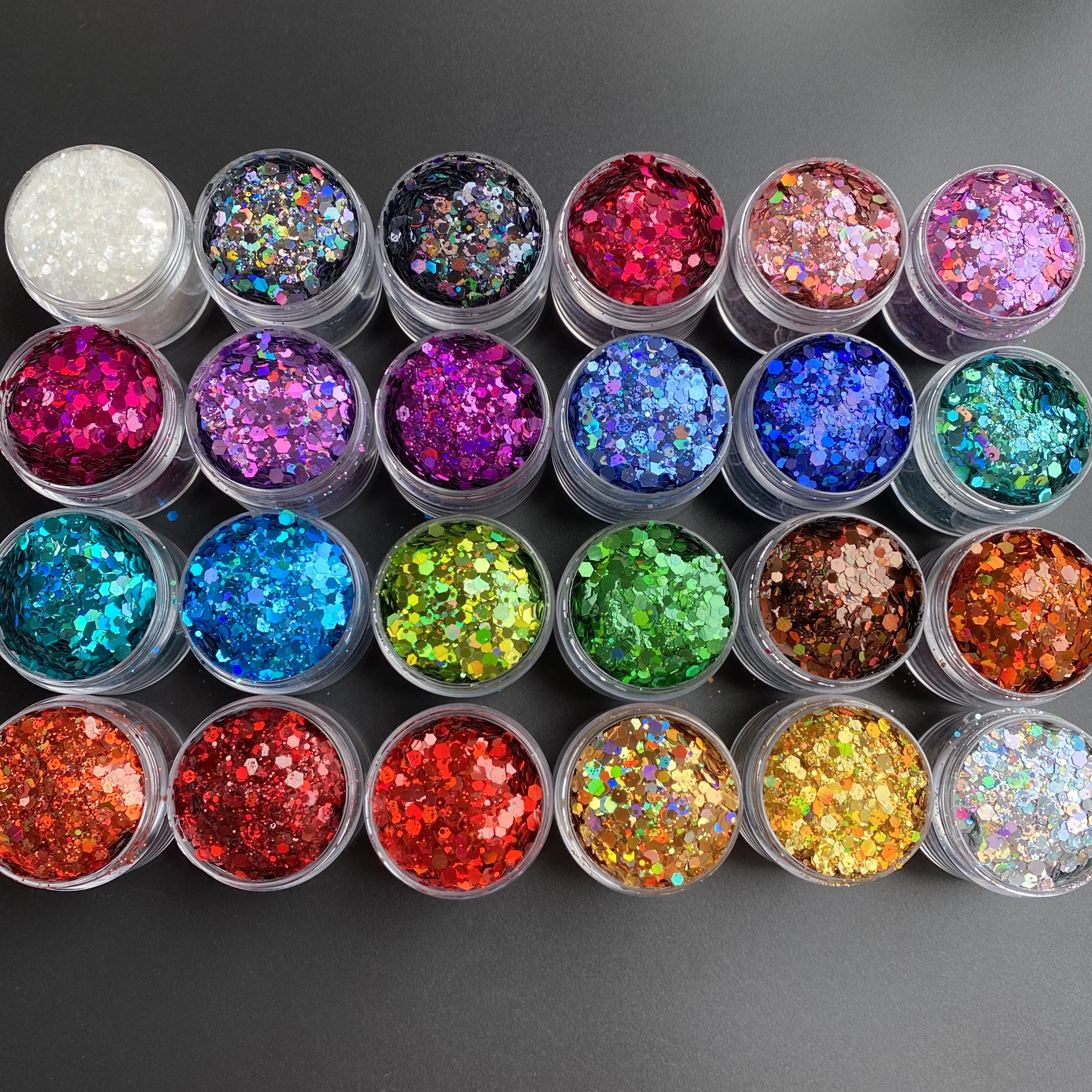 

15g/Jar High Brightness Nail Glitter Resin Holographic Chunky Fine Sequins Silver Gold Flakes Slices For Manicure