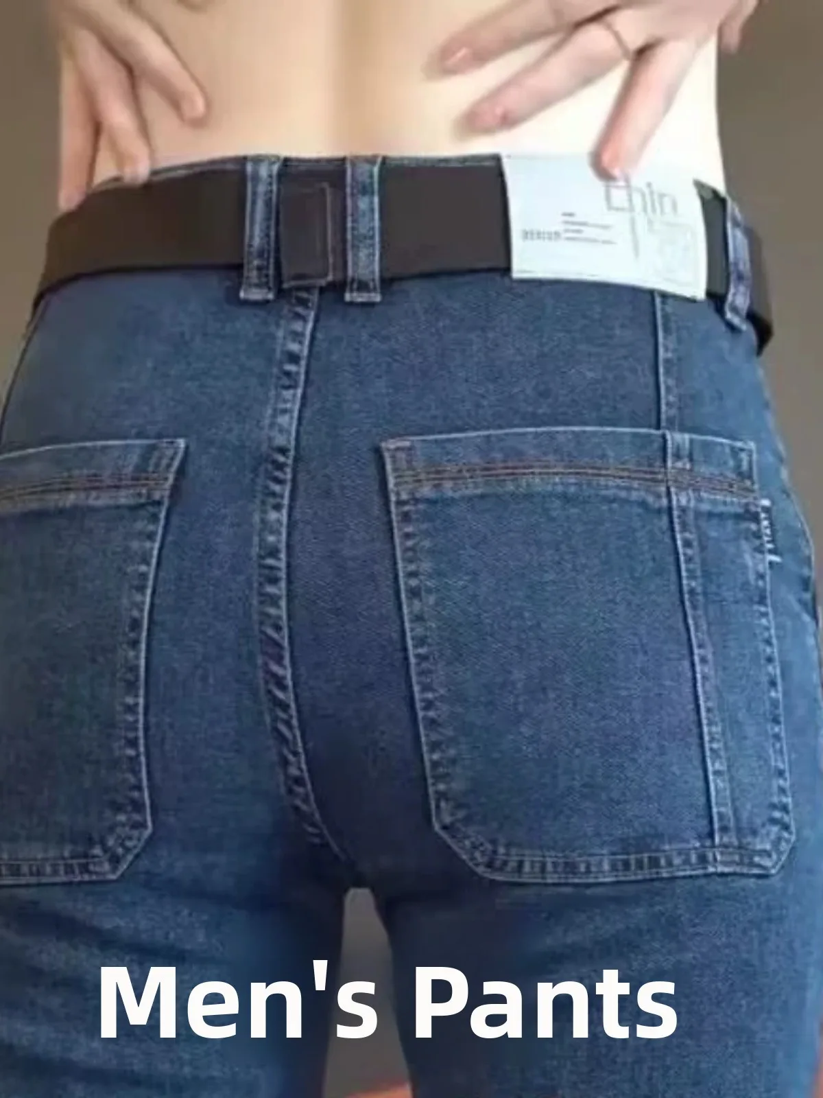 

Облегающие прямые джинсовые джинсы, мужские элитные эластичные длинные брюки Six ket, модные универсальные хлопковые эластичные джинсы