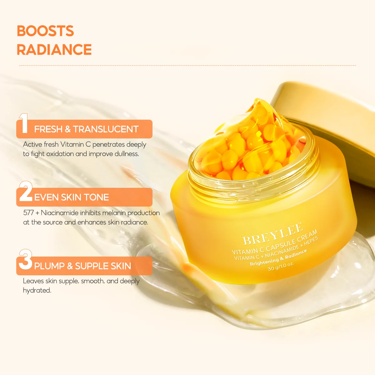 BREYLEE Gesichtscreme Retinol Vitamin C Serie - Feuchtigkeitsspendend, Anti-Aging, Aufhellend – Detail 3