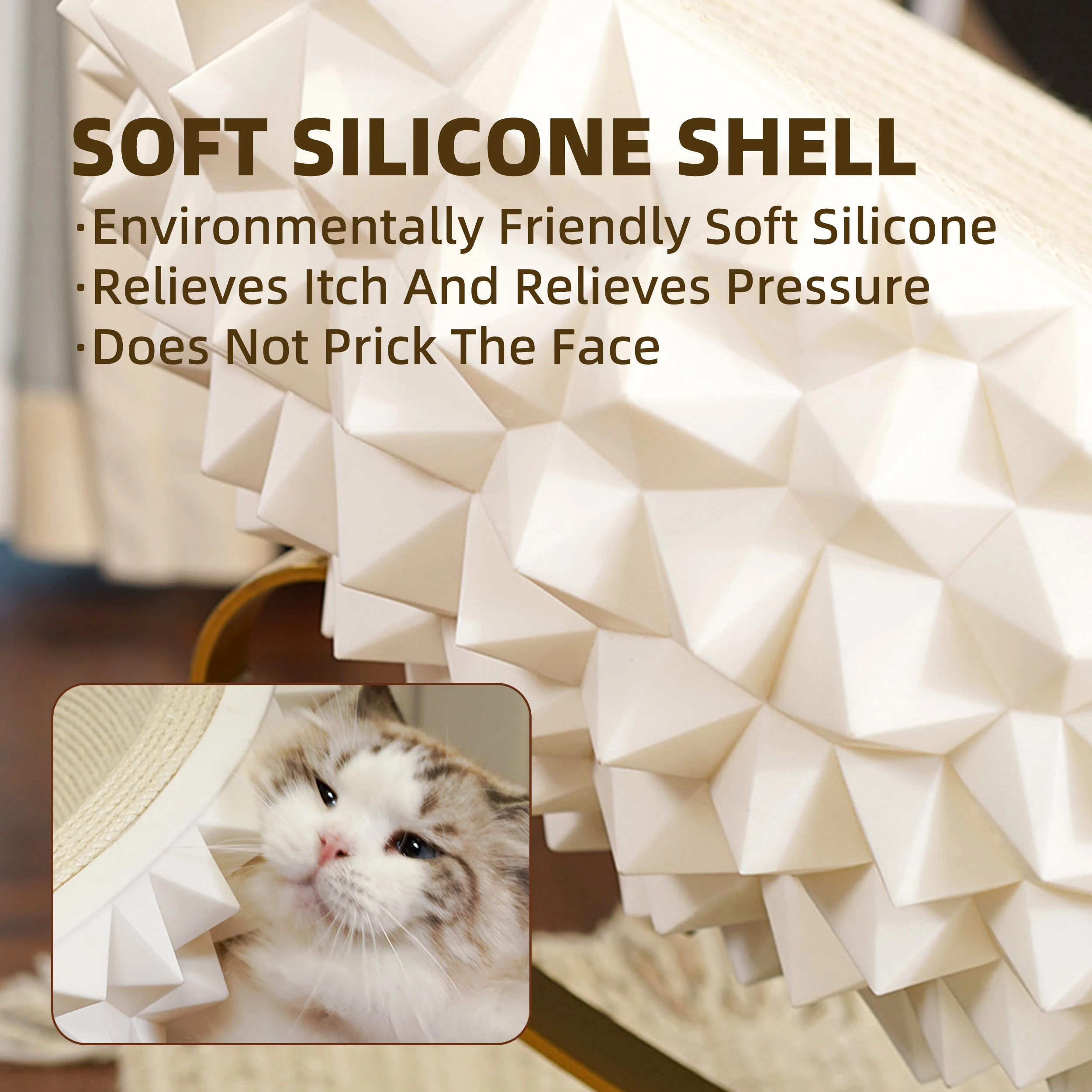 3 in 1 luxury soft silicone durian shell hemp rope cat scratching bed nest wear-resistant cat sisal scratching post pet bed