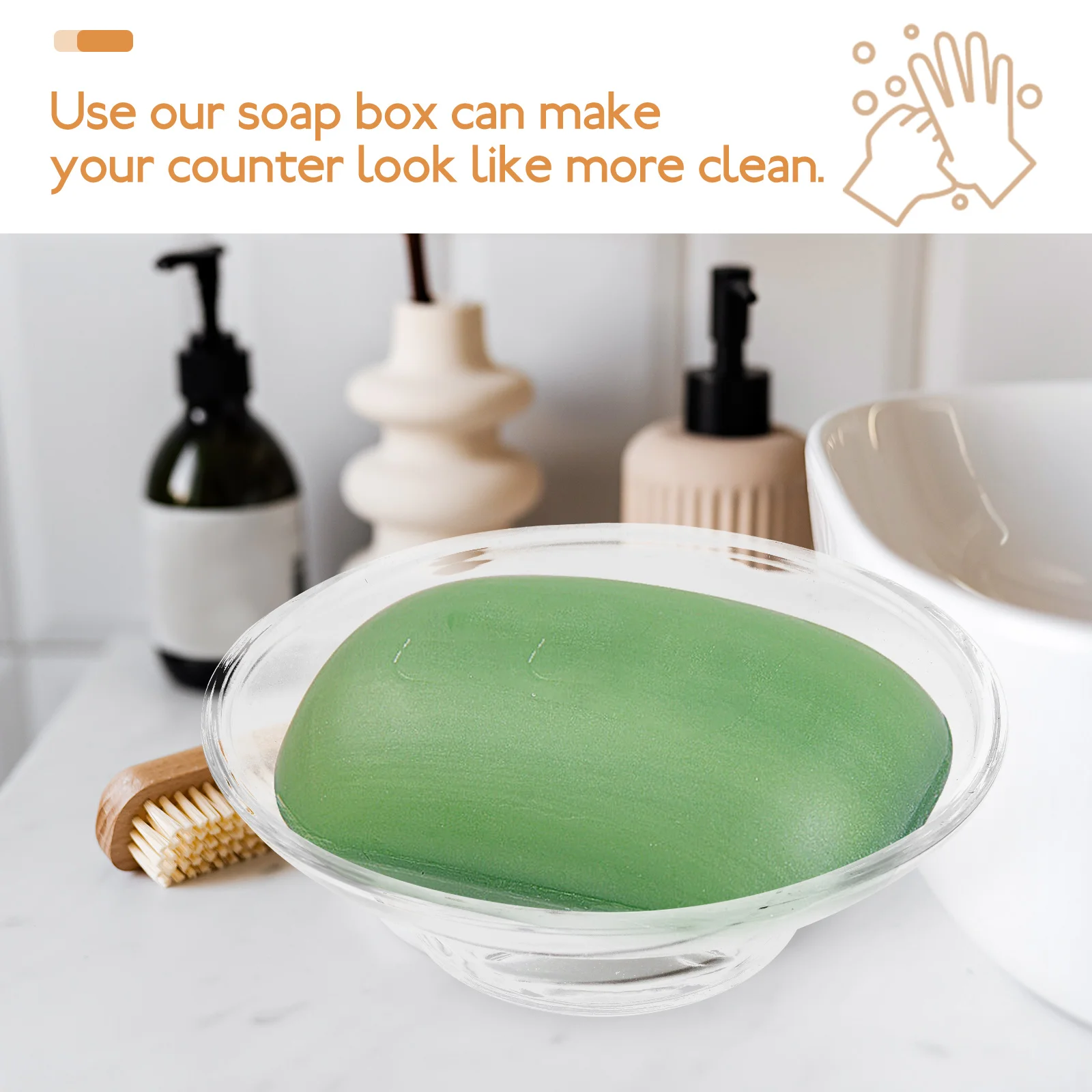 

Soap Dish Box Storage Case Household Draining Tray Crystal Transparent Bathroom Dispenser for Decorative Container Outdoor