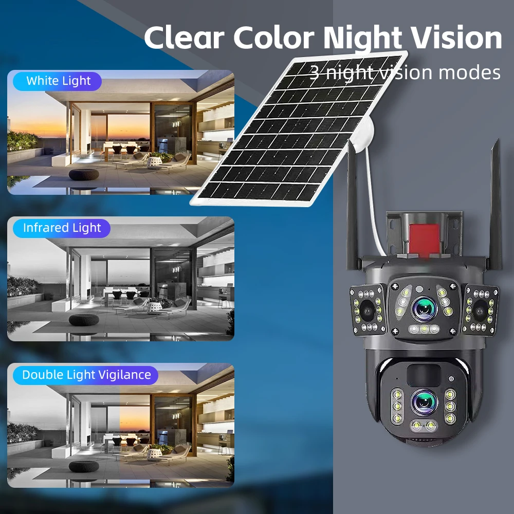 Imagem -02 - Llsee-câmera de Rede de Segurança Externa sem Fio Cctv Wifi Solar Circuito Fechado Lente Dupla 4g Sim V380