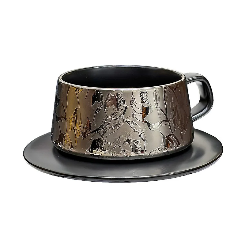 

French Light Luxury Ceramic Coffee Cup Set Home Premium Mug Couple High Appearance Water Cup Porcelain Drinkware Gift Box