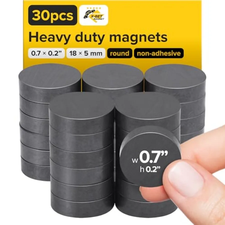 

Ultra-Strong Ceramic Round Magnets 0.7x0.2/x5mm, pcs - Heavy Duty Magnets, Non-Corrosive, High Thermal Resistance, Versatile fo