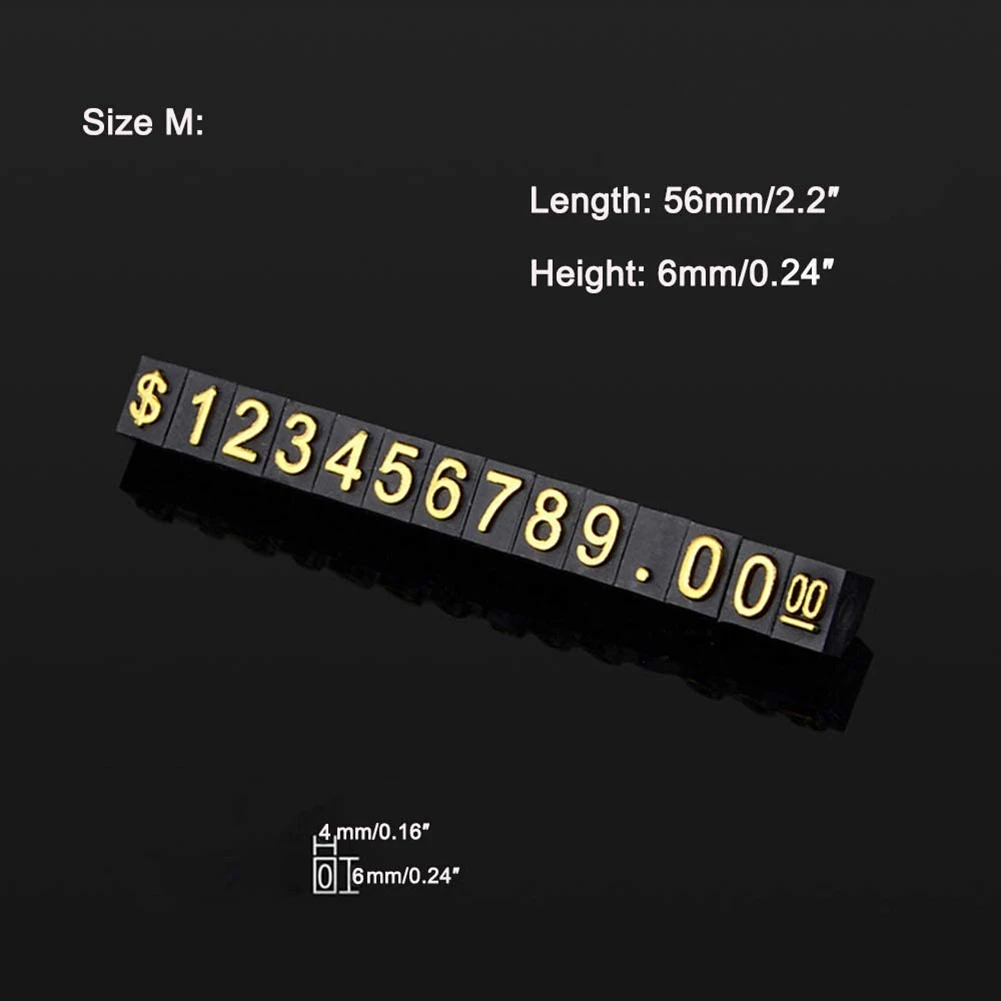 C9-20 Sets Price Display Square Adjustable Price Tag For Price Display Counter Stand Number Letter Dollar Price Block Kit