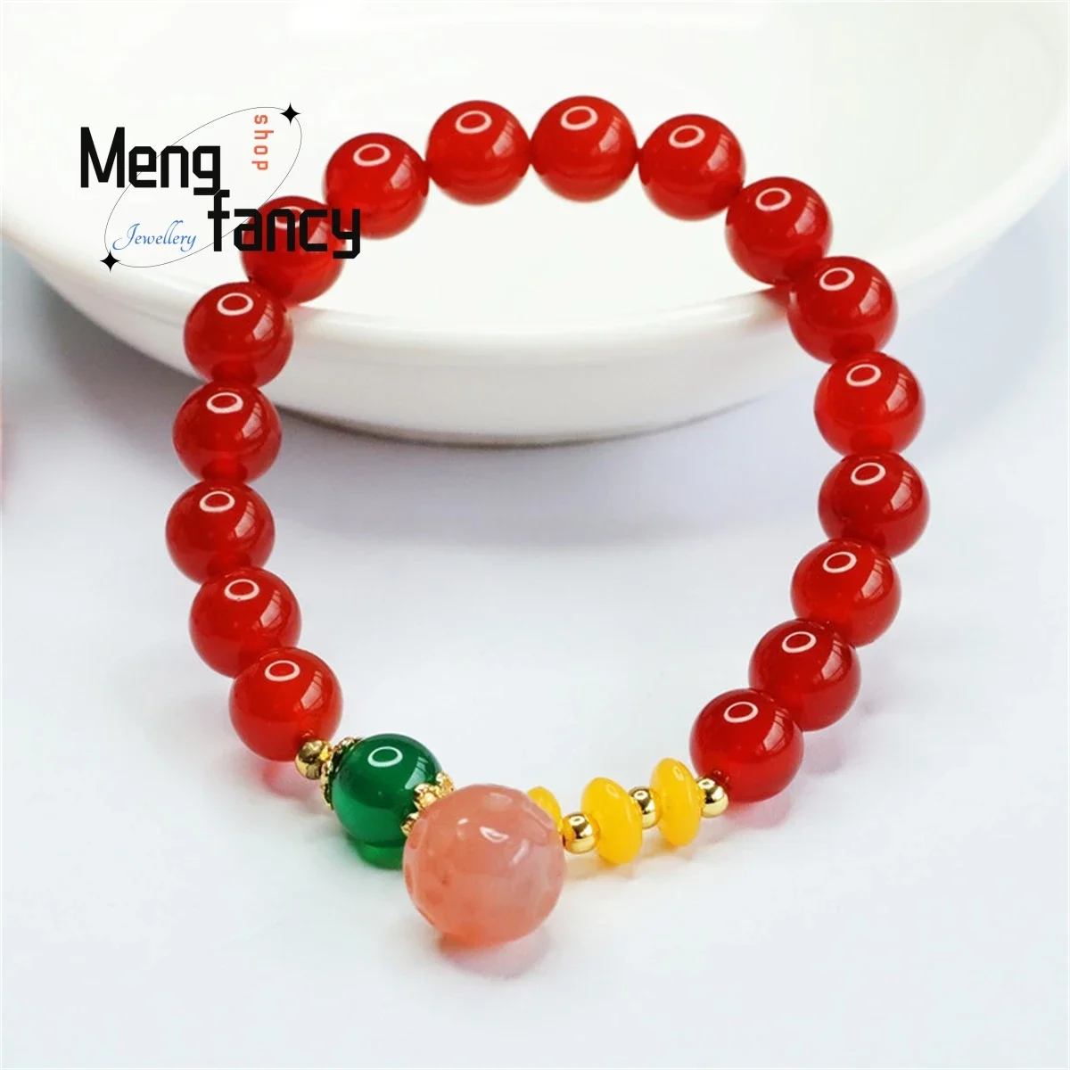 سوار سلسلة من حبات الفراولة ، طبيعي ، أصلي ، أحمر ، مصدر ملح ، بسيط ، أنيق ، شخصي ، موضة ، مجوهرات متعددة الاستخدامات