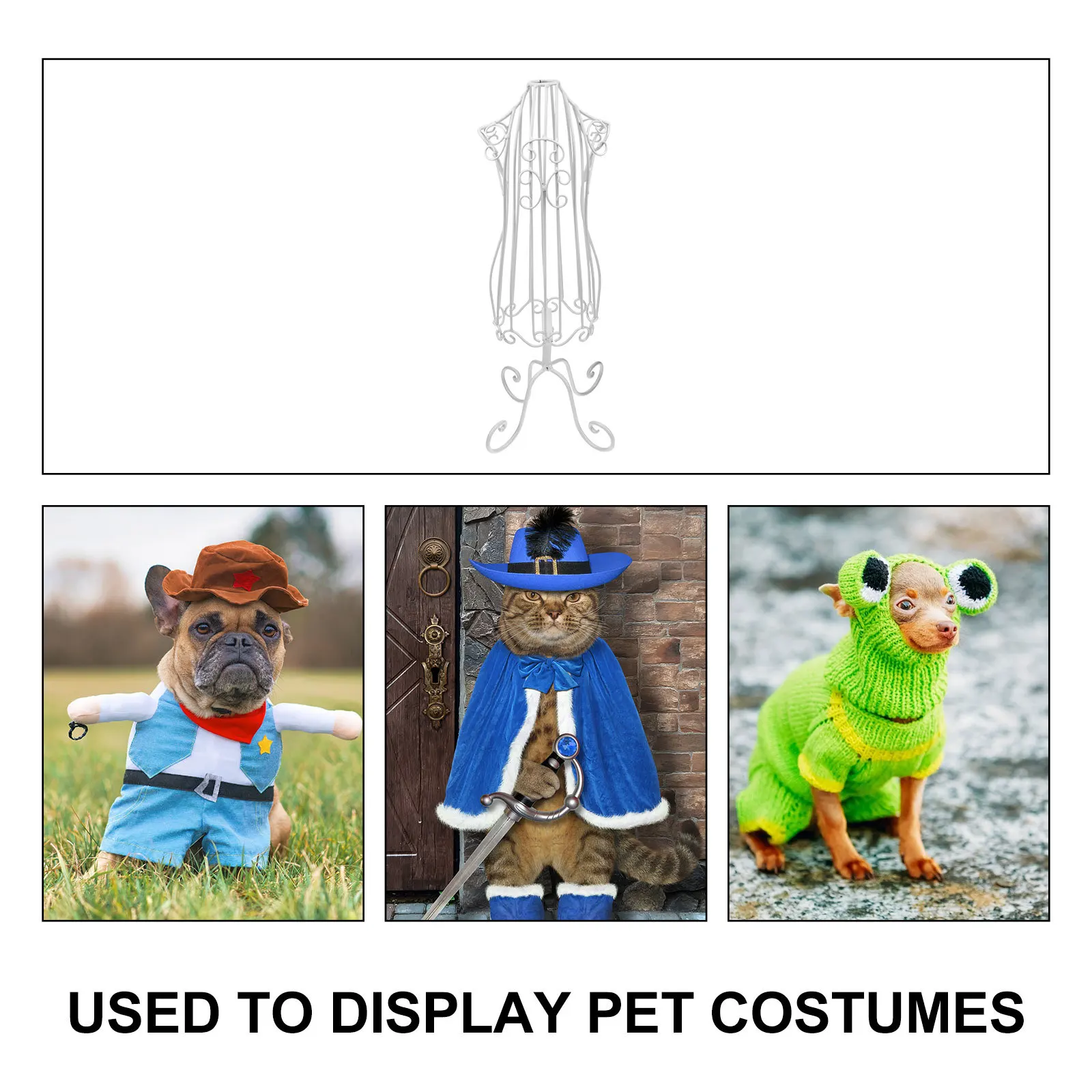 

Pet Stand Clothing Display Rack Modeling Lightweight Clothes Puppy Costume Iron Shelf Sturdy Coat Hanger