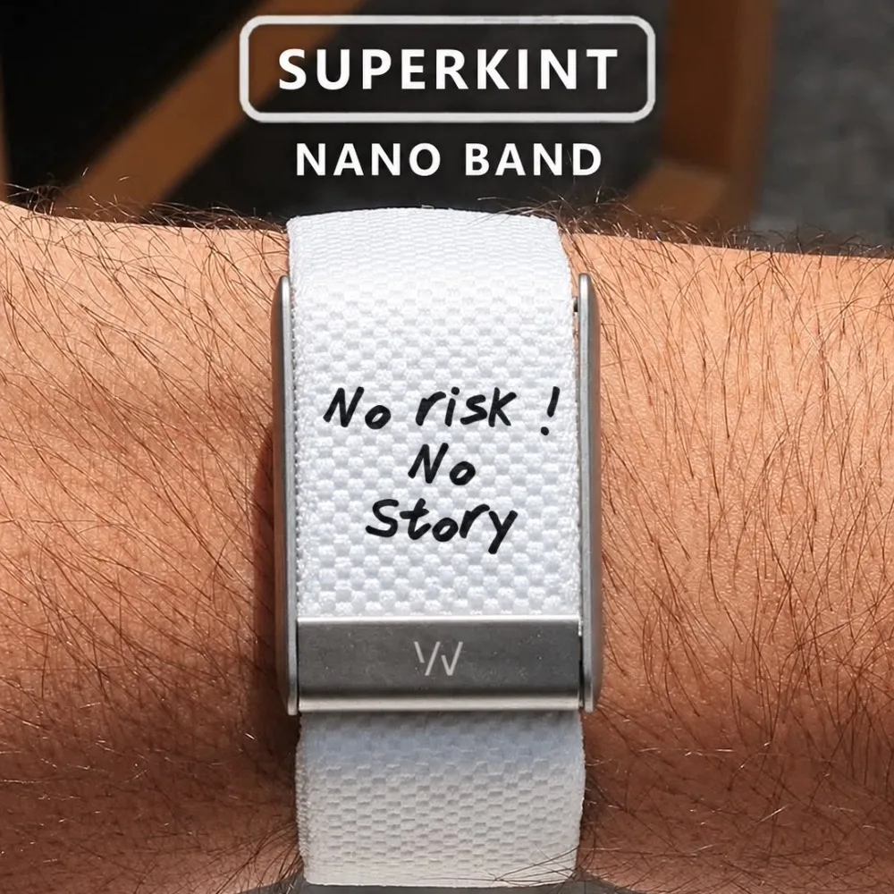 WHOOP 5.0 MG Compatible White Graphic Slogan Nylon Sport Band Woven Replacement Fitness Tracker Wristband