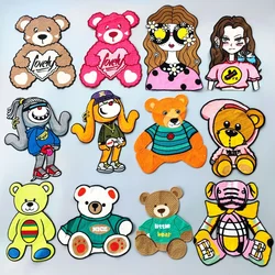 Embroidery Bear Patch,Bears Cartoon Badges,girls Appliques Fashion Patches for Clothing WF235231