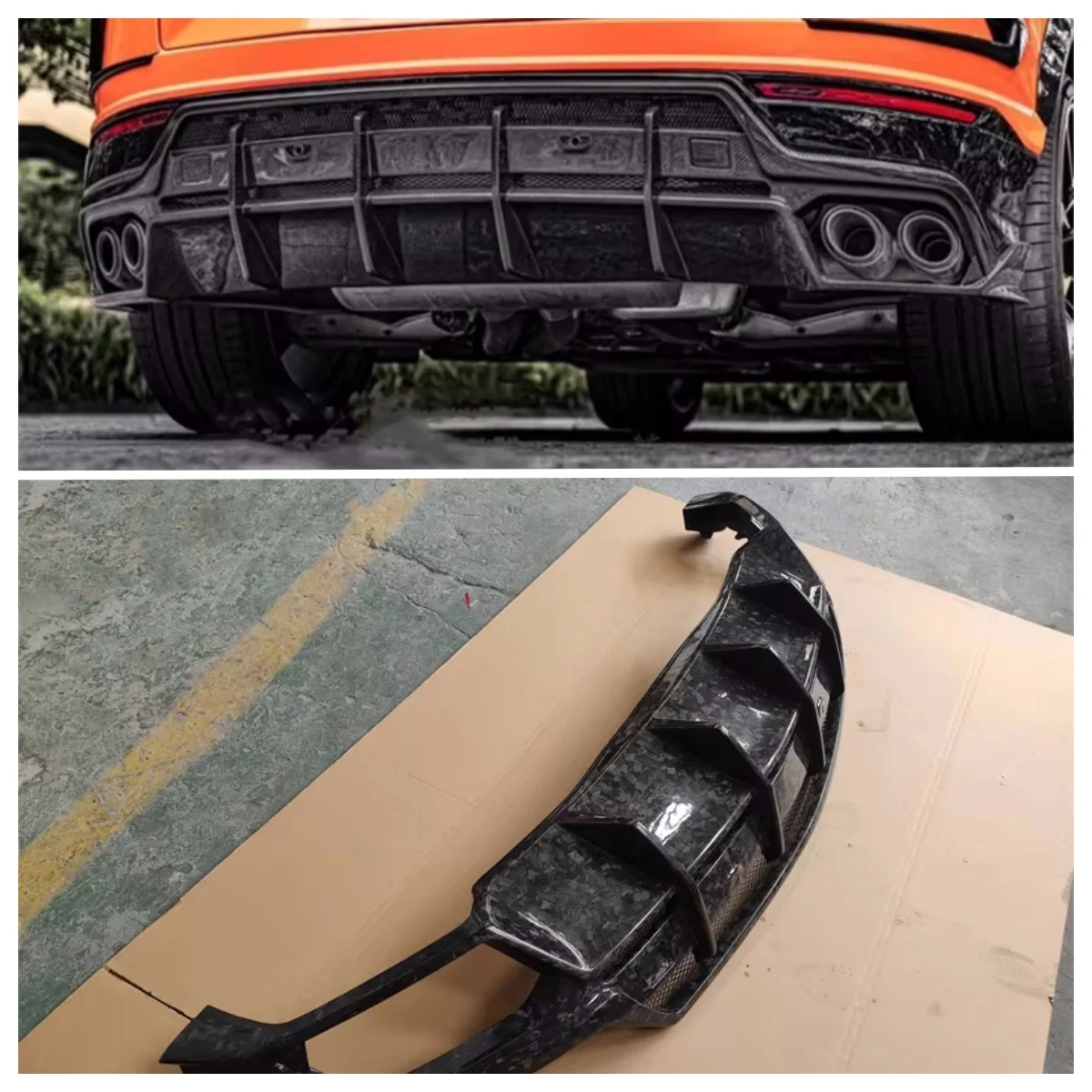

Forged Pattern Carbon Fiber Body Kit for Lamborghini URUS TC Style Forged Pattern Rear Bumper Diffuser Body Kit