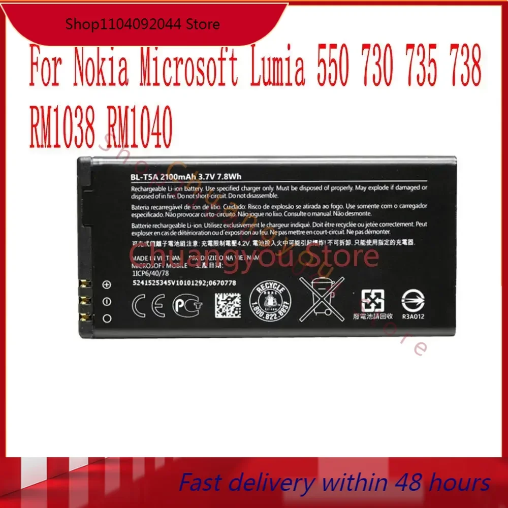 Nova bateria BL-T5A para Nokia Microsoft Lumia 550 730 735 738 RM1038 RM1040 Celular