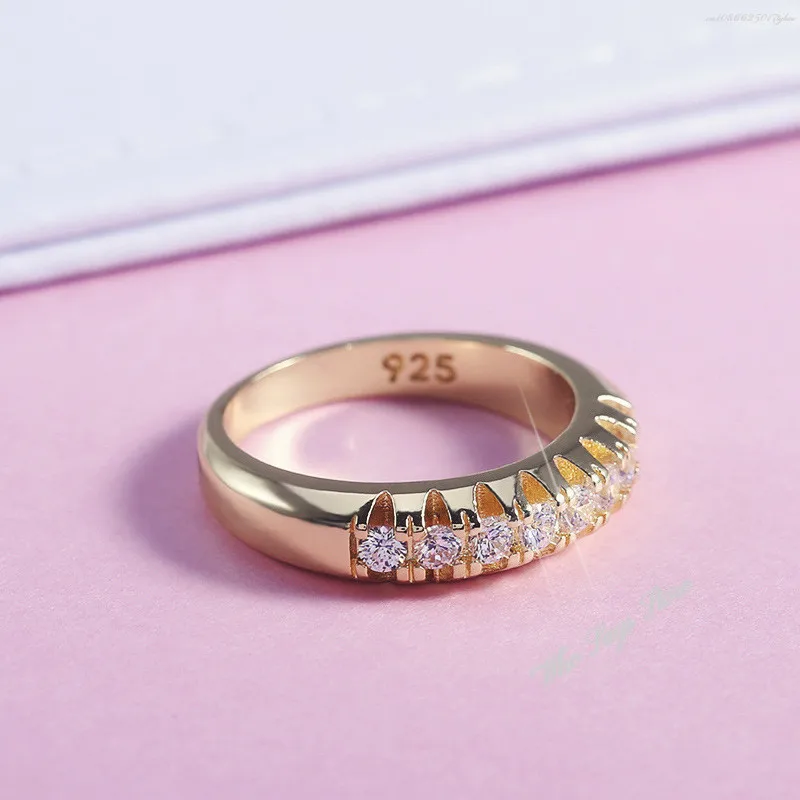 Office Lady Accessories Rings Golden Color Halo Micro Paved Casual Style Jewelry Bague Acier Inoxydables Femme Anillo Hombre 반지