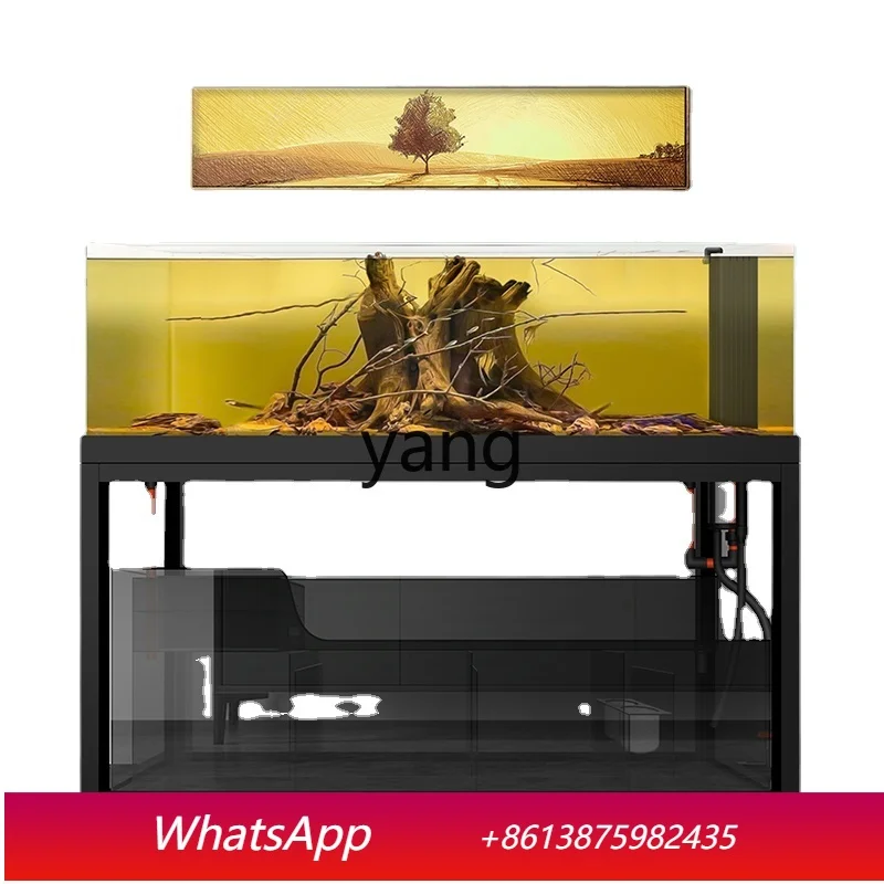 Arowana Large and Medium-Sized Ultra-White Glass Living Room Office Thick White Bottom Filter Change Water Fish Tank Aquarium