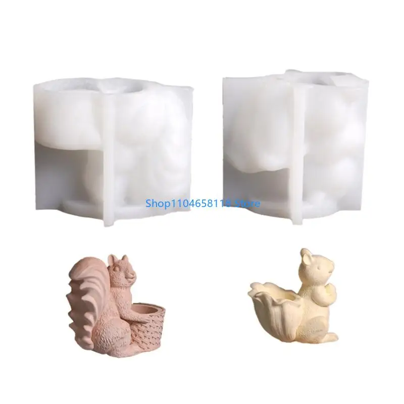 

Easy Release Silicone Squirrel Basket Mould 2Pcs Sturdy Crafting Supplies for Creative Storage Solution