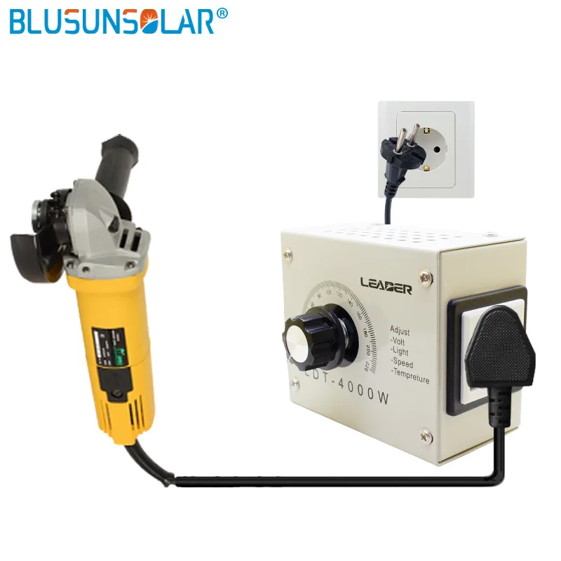 AC 220V SCR Dimmer taşınabilir hız sıcaklık işık voltaj ayarlanabilir regülatörü 4000W kompakt değişken voltaj kontrolörü