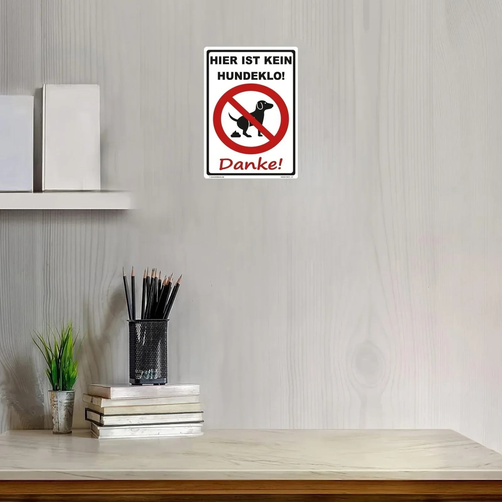 Vintage German Prohibition Sign  No Dog Poop Here, Dogs Are Not Allowed to Relieve T Metal Wall Decor  for Homes, Gardens