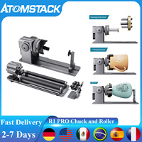 Atomstack Maker R1 PRO Multi-function Chuck and Roller Rotary Compatible with 95% Laser Engraver CNC Engraving Cutting Machine