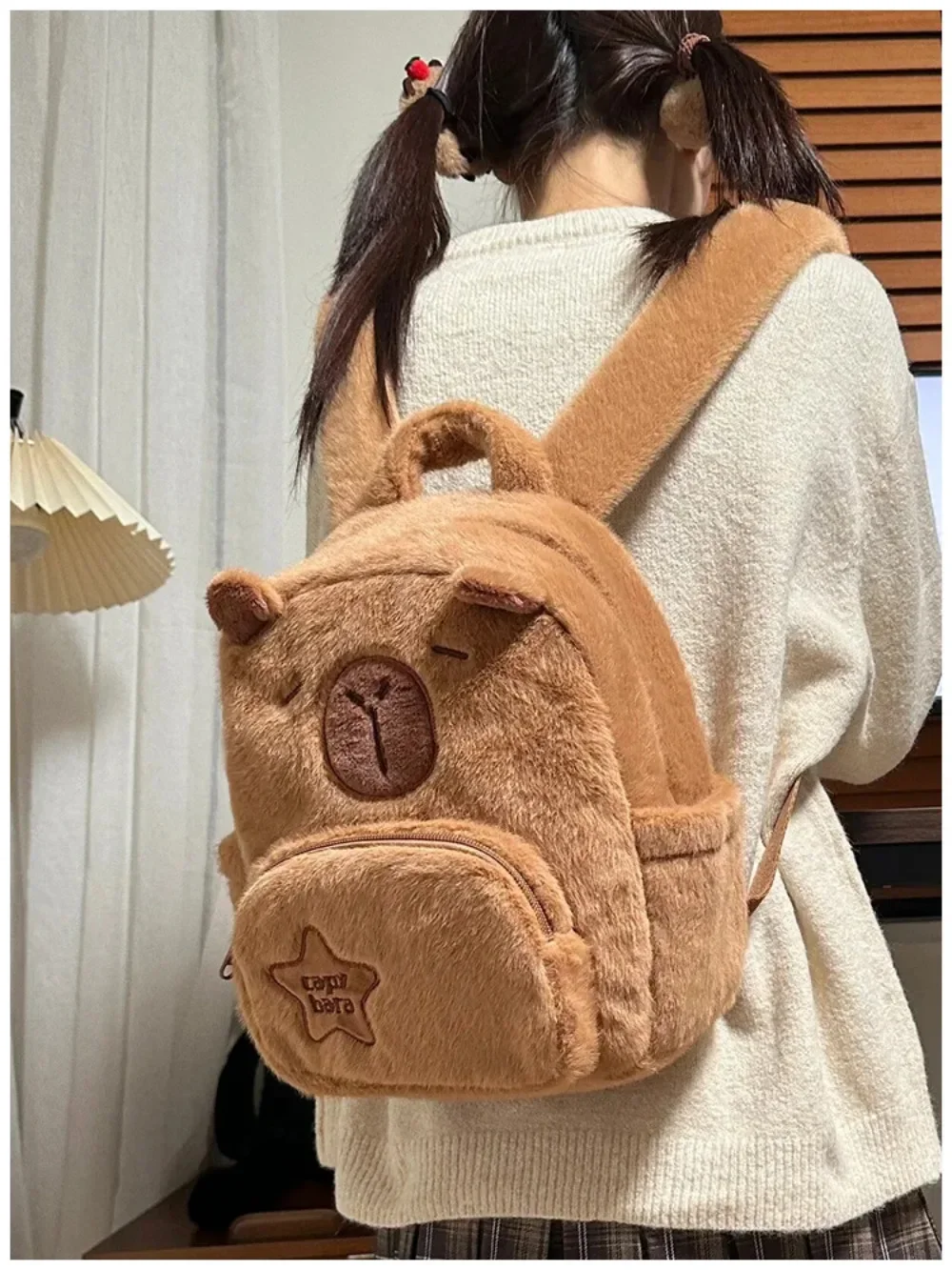 4 Styles Capybara Plush Tote Bag Backpack Toy Girl Kid Xmas Gifts