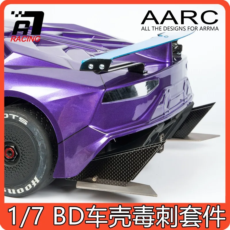 ARRMA F1 1/7 RC Titanium Rear Spoiler Guard, Stinger Style Diffuser Protector for Lamborghini McLaren Corvette Ares-1