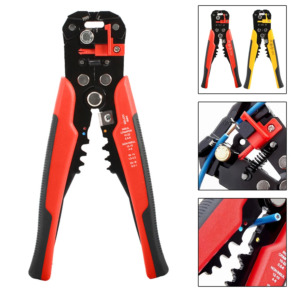 

3 in 1 0.5-2.6mm Automatic Wire Stripper Multifunction Crimping Wire Cutter Flat Mouth for Cutting and Stripping Home Hand Tools