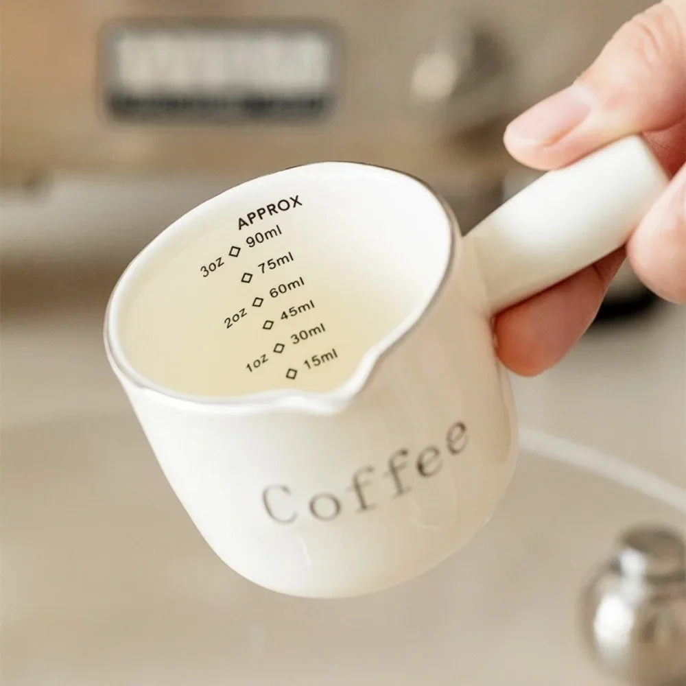 30z 90ml Graduated Espresso Mini Measuring Cup Ceramic Milk Jug Cafe Restaurant Creative Milk Cup Coffee Extraction Cup