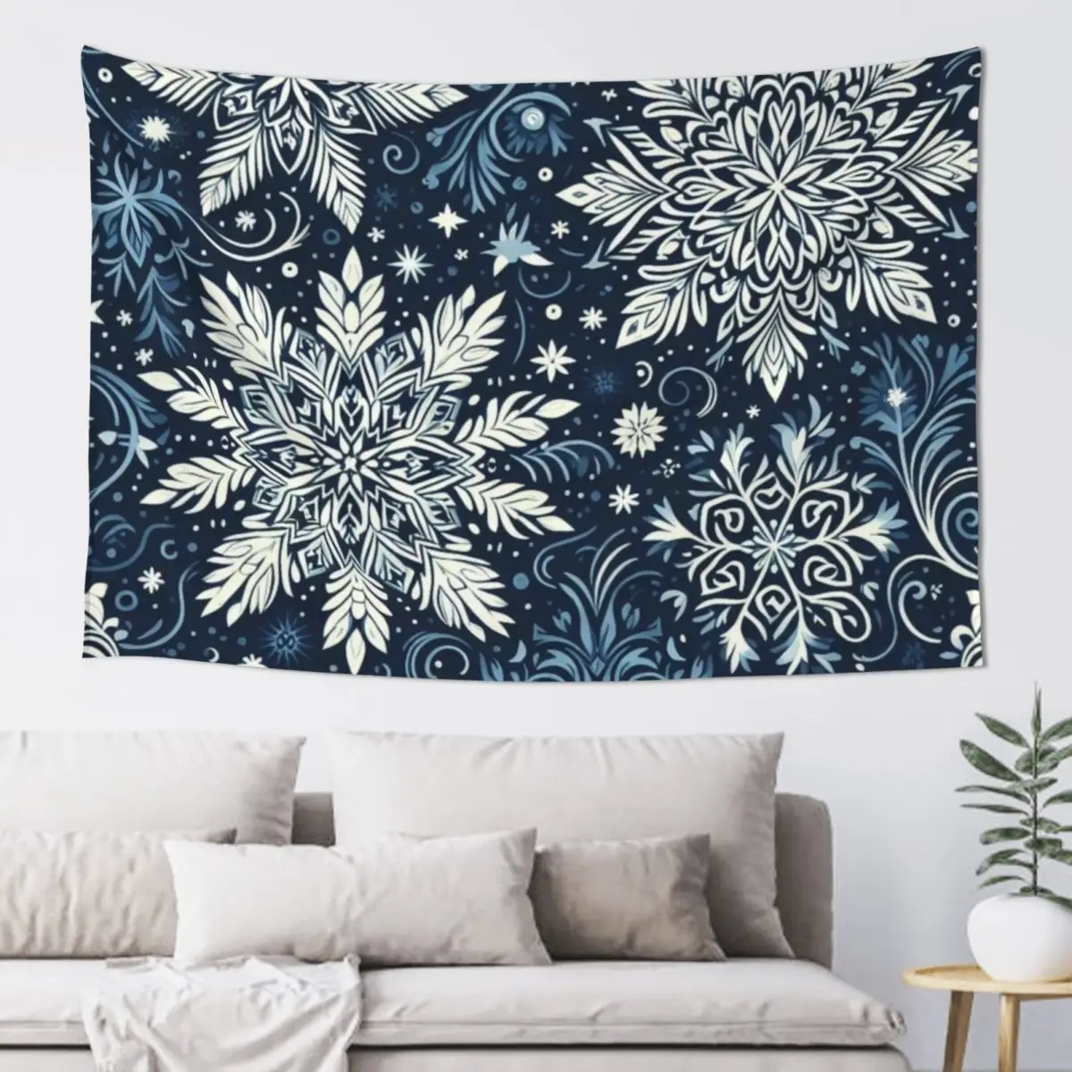 

Snowflake Christmas Pattern Tapestry Room Decor Aesthetic Decoration Home Wall Hanging Decor Aesthetic Room Decors Tapestry