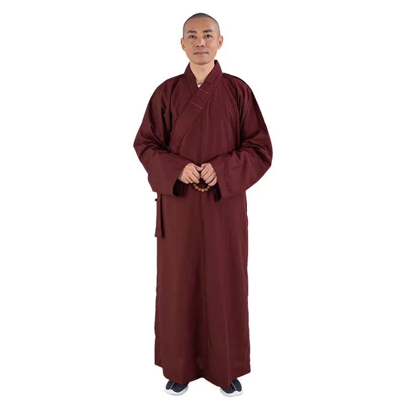 ملابس الراهب الصينية التقليدية عالية الجودة أردية طويلة للبوذية ملابس بوذية للبالغين الرجال ثوب التأمل Haiqing #5
