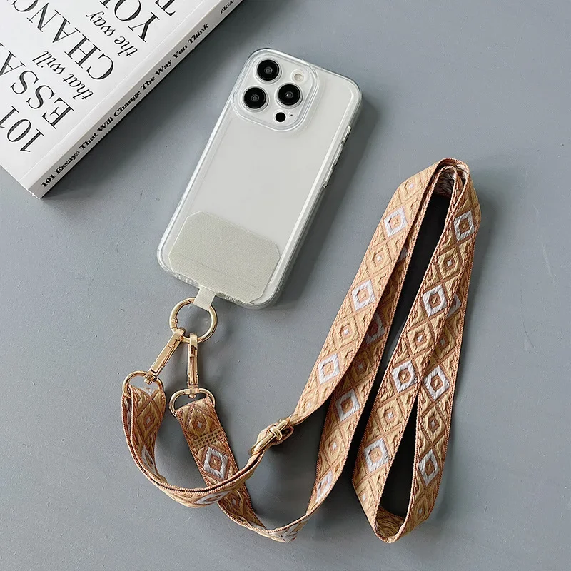 Adjustable Long Mobile Phone Lanyard Crossbody Card Neck Cord Clip Hang Lanyard Hanging Ornaments Charm Anti-lost Lanyard