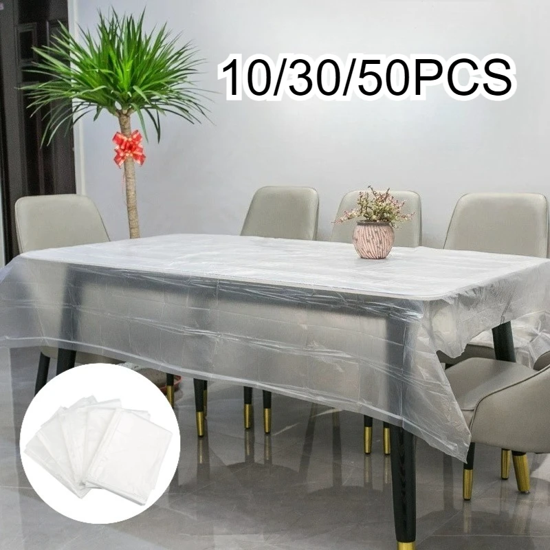 10/20/30 Uds mantel desechable mantel transparente portátil fácil almacenamiento hogar restaurante fiesta boda Camping estera antipolvo