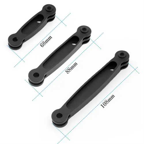 Imagen 2 del producto Brazo de extensión de casco de aluminio, palo de Selfie, adaptador de trípode para Gopro 13 Xiaoyi Insta360 Action 5pro Pocket 3, soporte de cámara