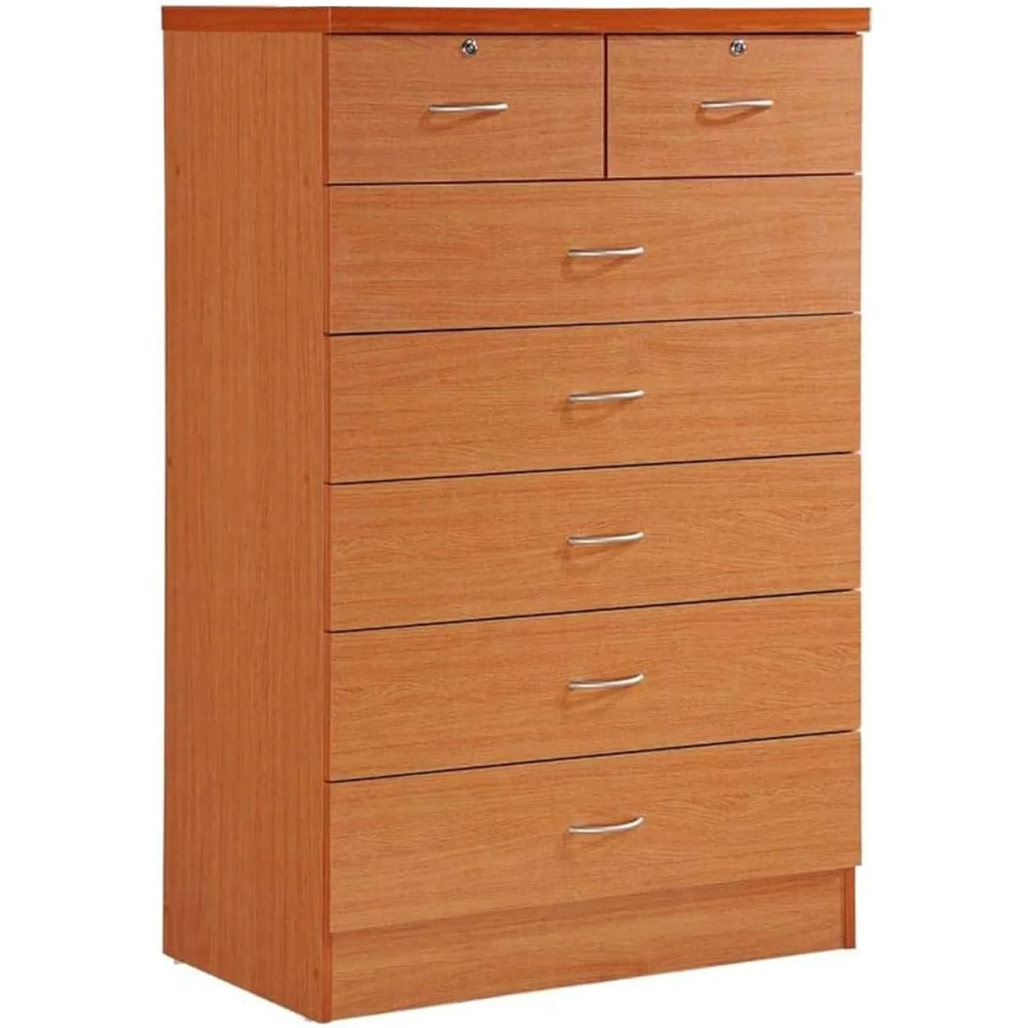 HODEDAH 7 Drawer Wood Dresser for Bedroom 31.5 inch Wide Chest of Drawers with 2 Locks on the Top Storage Organization