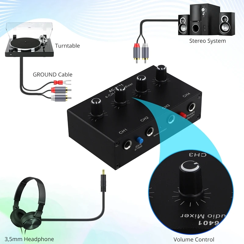 AC-6401 Microphone Condenser Sound Card PC Computer Audio USB Electric Guitar Live Broadcast Recording Sound Card