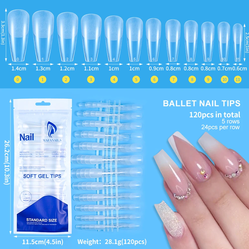 120Pcs Short Square Soft Gel Tips Nail Art,transparent Full Cover False Nails Manicure Extension Tools Fake Nails Press On Nails