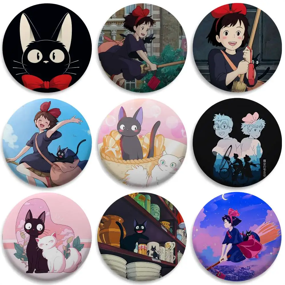 

Anime K-KikiS D-Delivery Service Badges Round Exquisite Badge Brooches Creative Pins For Clothes Hat Backpack Gift Accessories