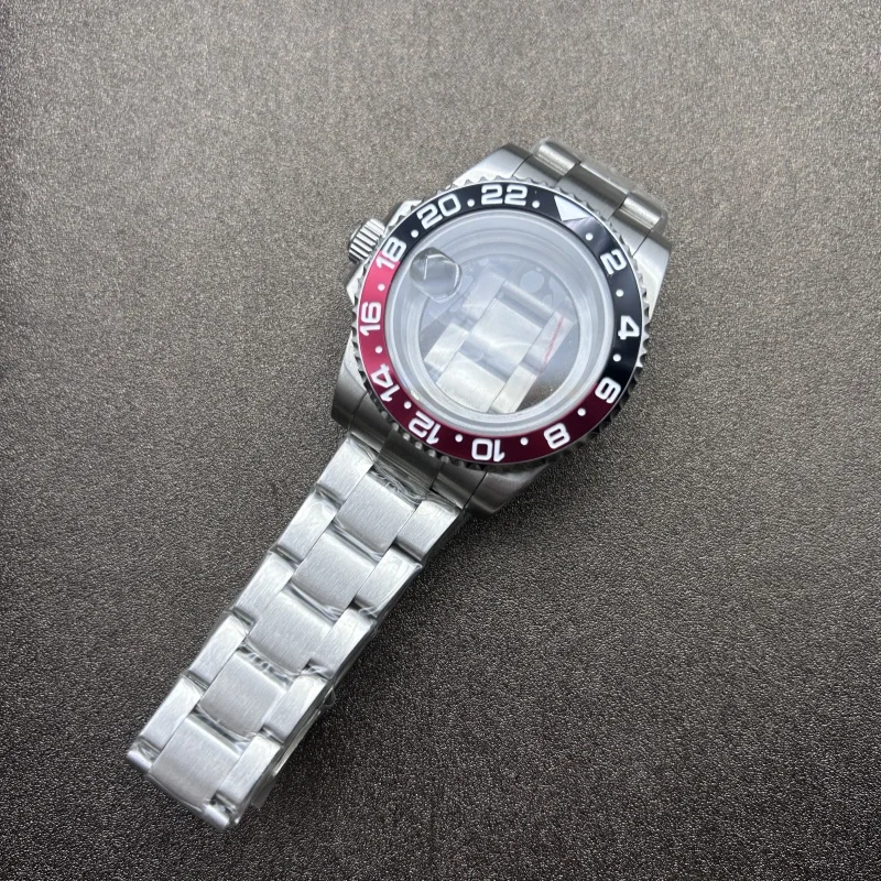 NH35 ケース用時計改造アクセサリー GMT ケース + リング 3 ビーズ、サファイアガラス付き、NH34/36 ムーブメントに適しています