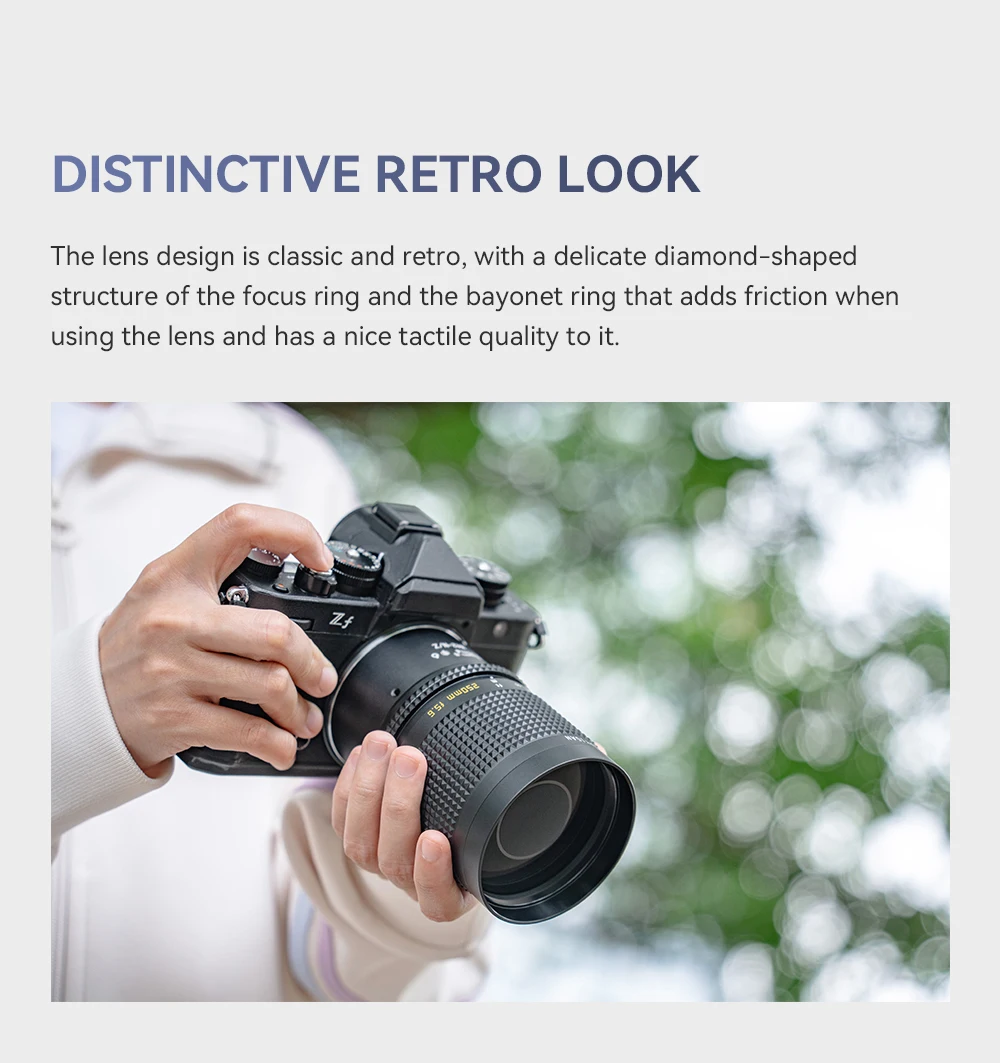 TTArtisan 250mm F5.6 Vollformat-Reflexobjektiv mit Donut-Bokeh, manuelles Teleobjektiv mit MF-Funktion für M42-Mount, kompatibel mit Sony E, Nikon Z, Canon R, EF L – Detail 15